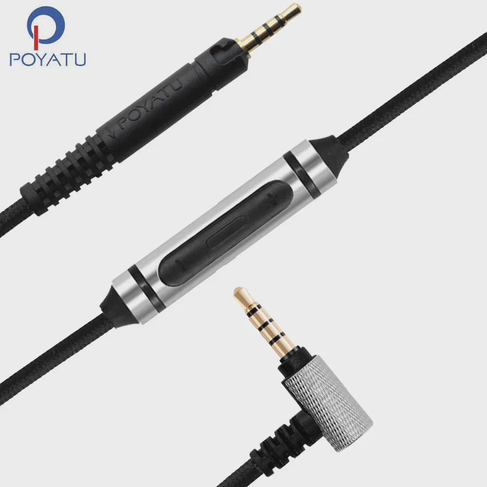 🛍 Проводной аудиокабель POYATU 3,5 мм-2,5 м для наушников AKG K361, кабель для ремонта наушников, обновленные шнуры с удаленным микрофоном для iPhone, Andriod-3