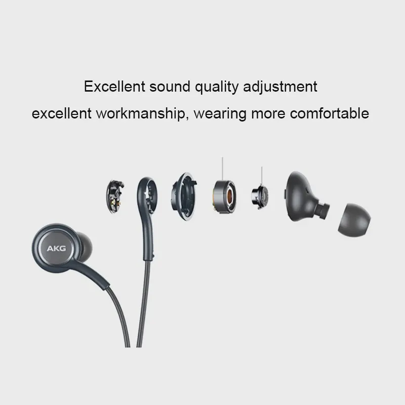 🛍 Проводные наушники SAMSUNG AKG с микрофоном, музыкальные наушники, Спортивная гарнитура для смартфонов S10 S9 S8, штекер 3,5 мм-2