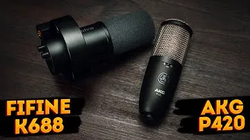 Сравнение динамического и конденсаторного микрофонов. AKG P420 и FIFINE K688.