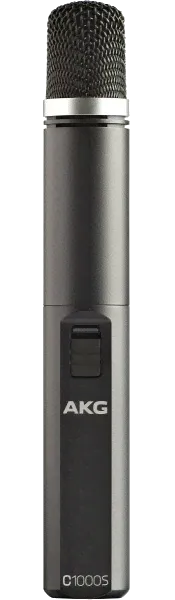 AKG C1000S конденсаторный универсальный микрофон. Диаграмма кардиоида/гиперкардиоида. Питание: фантом, 2 батареи AA. Цвет черный-0