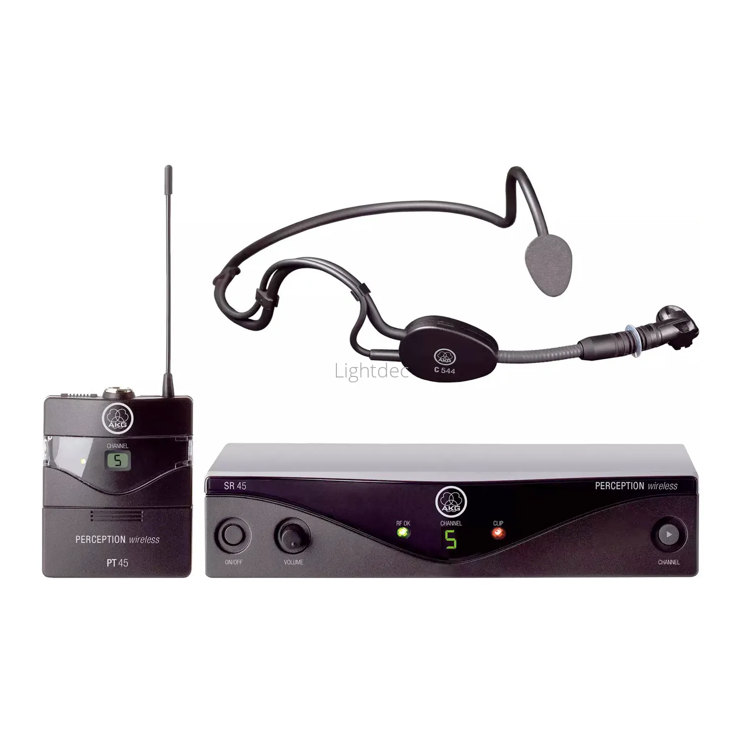AKG Perception Wireless 45 Sports Set BD A радиосистема с микрофоном с оголовьем C544L, 1хSR45 стационарный приёмник, 1хPT45 поясной передатчик, униве-0