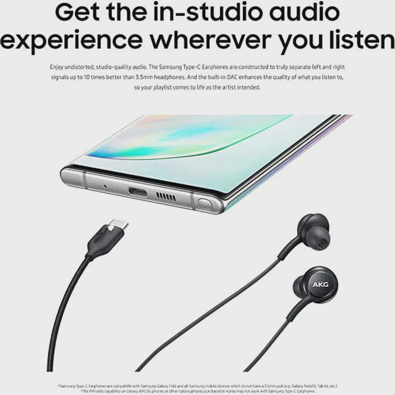 Оригинальные наушники Samsung Akg Тип C проводные наушники-вкладыши Usb C с микрофоном Galaxy Z Fold 4 3 2 Flip 4 3 A80 A90 A60 A8S (art.: 3920bf43cc3d1)-3