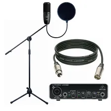 Звуковое оборудование: Микрофон AKG P120+Усилитель Benringer UMC22+Rockdale стойка для микрофона+Roc